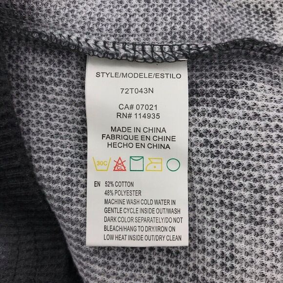 RDI Women Waffle Knit Crew Neck Pullover Top Size Medium Gray Camo/Tie Dye NWT - Picture 5 of 5